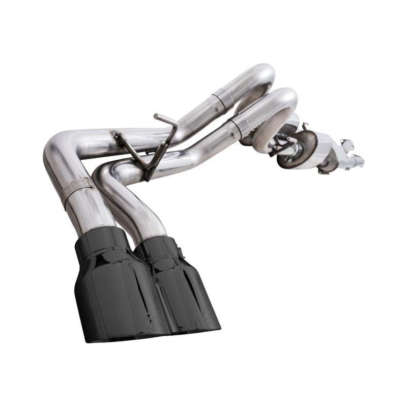 AWE 2016-2023 Toyota Tacoma 0FG Catback Exhaust w/ BashGuard - Dual Diamond Black Tips