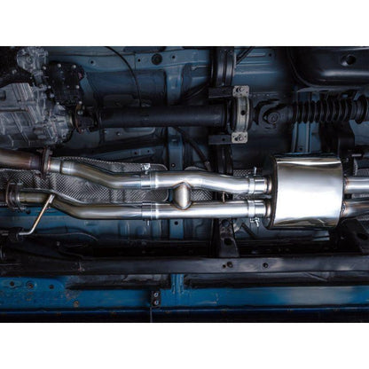 AWE 2016-2023 Toyota Tacoma 0FG Catback Exhaust w/ BashGuard - Dual Diamond Black Tips