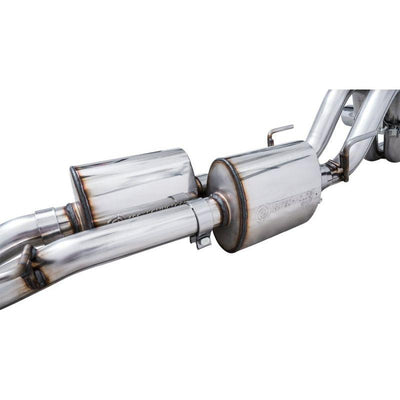AWE 2016-2023 Toyota Tacoma 0FG Catback Exhaust w/ BashGuard - Dual Diamond Black Tips