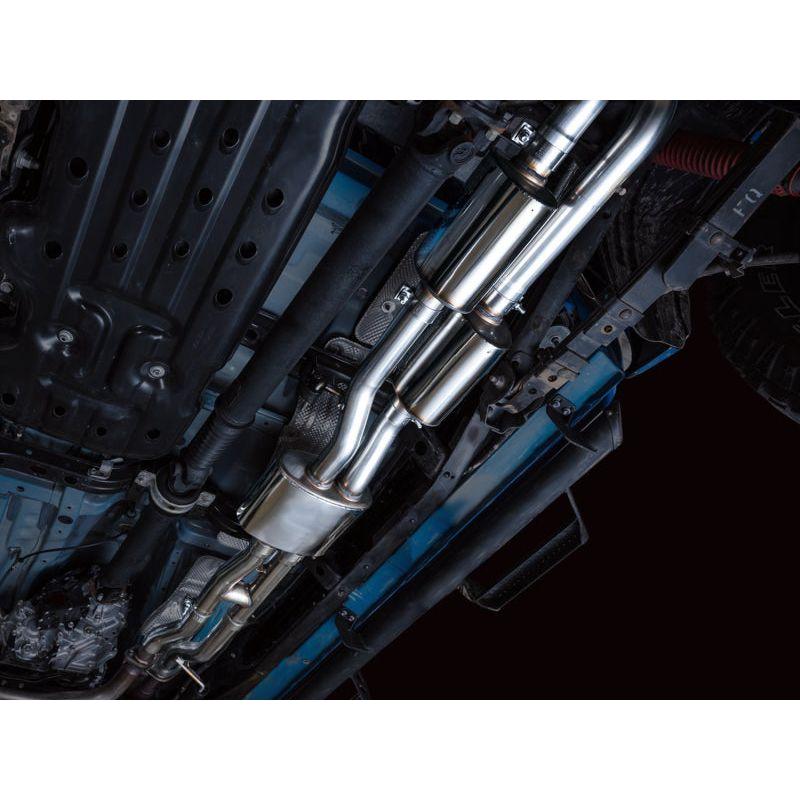 AWE 2016-2023 Toyota Tacoma 0FG Catback Exhaust w/ BashGuard - Dual Diamond Black Tips