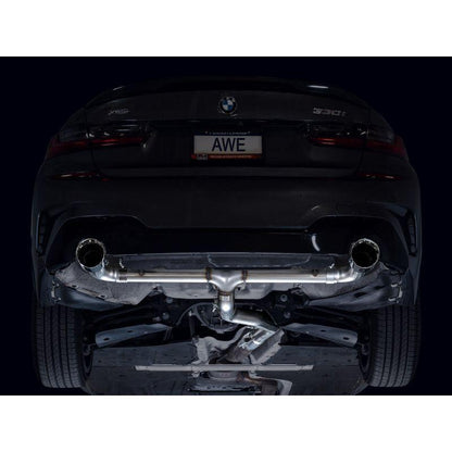AWE 19-23 BMW 330i / 21-23 BMW 430i Base G2X Track Edition Axle Back Exhaust - Chrome Silver