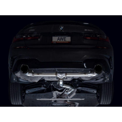 AWE 19-23 BMW 330i / 21-23 BMW 430i Base G2X Track Edition Axle Back Exhaust - Diamond Black