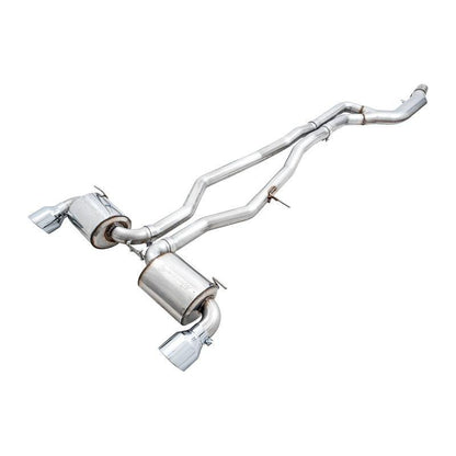AWE 2020 Toyota Supra A90 Non-Resonated Touring Edition Exhaust - 5in Chrome Silver Tips