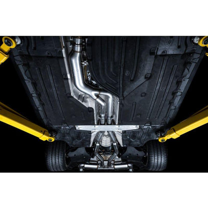 AWE 2020 Toyota Supra A90 Resonated Touring Edition Exhaust - 5in Chrome Silver Tips