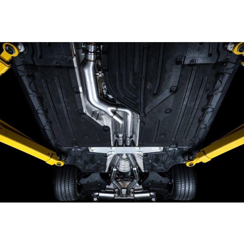 AWE 2020 Toyota Supra A90 Resonated Touring Edition Exhaust - 5in Chrome Silver Tips