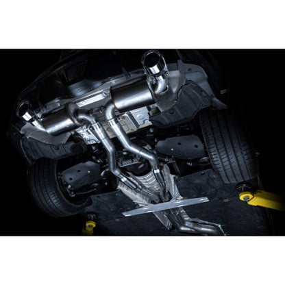 AWE 2020 Toyota Supra A90 Resonated Touring Edition Exhaust - 5in Chrome Silver Tips