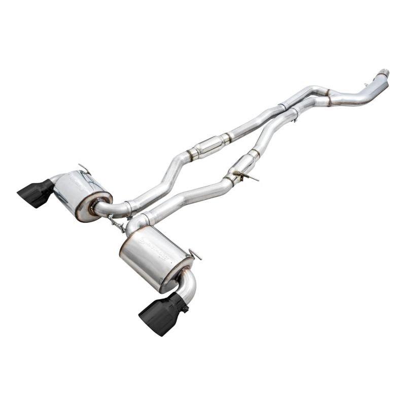 AWE 2020 Toyota Supra A90 Resonated Touring Edition Exhaust - 5in Diamond Black Tips