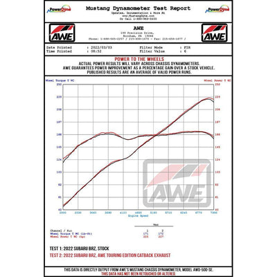 AWE Subaru BRZ/ Toyota GR86/ Toyota 86 Touring Edition Cat-Back Exhaust- Chrome Silver Tips