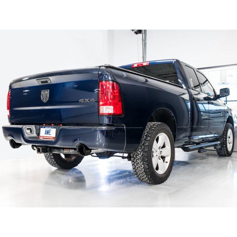 AWE Tuning 09-18 RAM 1500 5.7L (w/Cutouts) 0FG Dual Rear Exit Cat-Back Exhaust - Diamond Black Tips