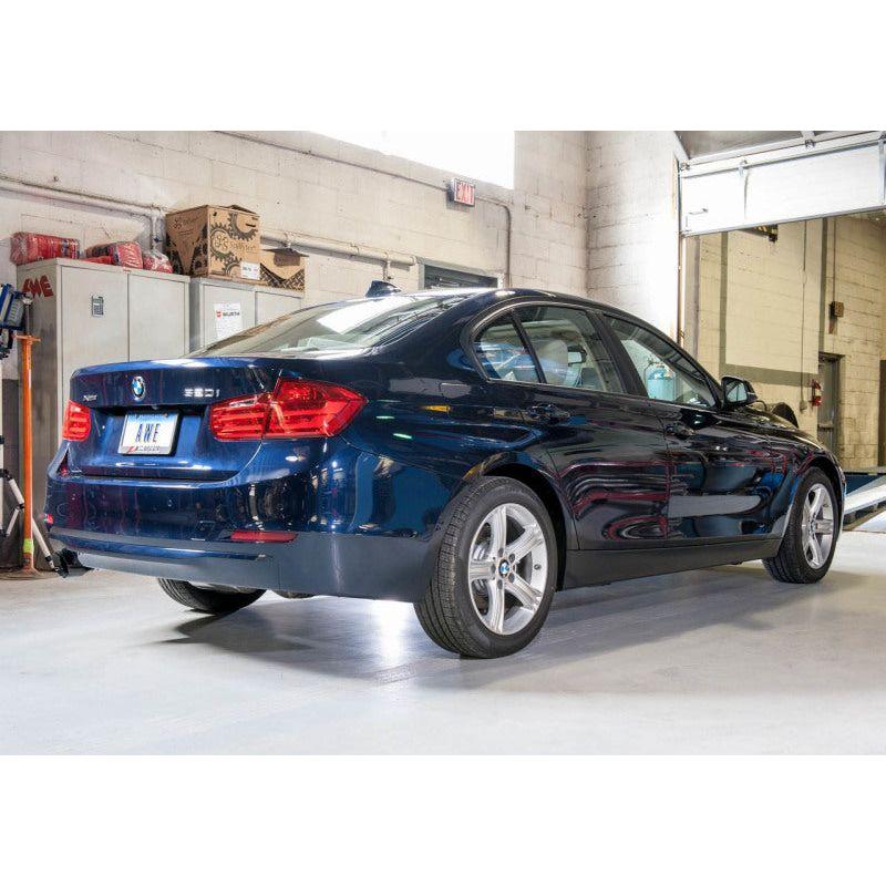 AWE Tuning 13-18 BMW 320i (F30) Touring Edition Exhaust w/ Perfomance Mid Pipe - Diamond Black Tips
