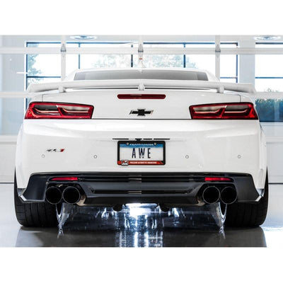 AWE Tuning 16-19 Chevy Camaro SS Non-Res Cat-Back Exhaust - Track Edition (Quad Diamond Black Tips)