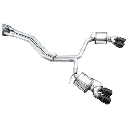 AWE Tuning 19-23 Audi C8 S6/S7 2.9T V6 AWD Touring Edition Exhaust - Diamond Black Tips