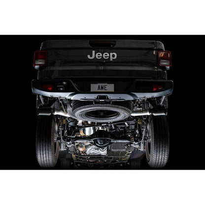 AWE Tuning 20-21 Jeep Gladiator JT 3.6L Tread Edition Cat-Back Dual Exhaust - Diamond Black Tip