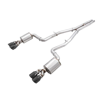AWE Tuning 2015+ Dodge Challenger 6.4L/6.2L Non-Resonated Touring Edition Exhaust - Quad Black Tips