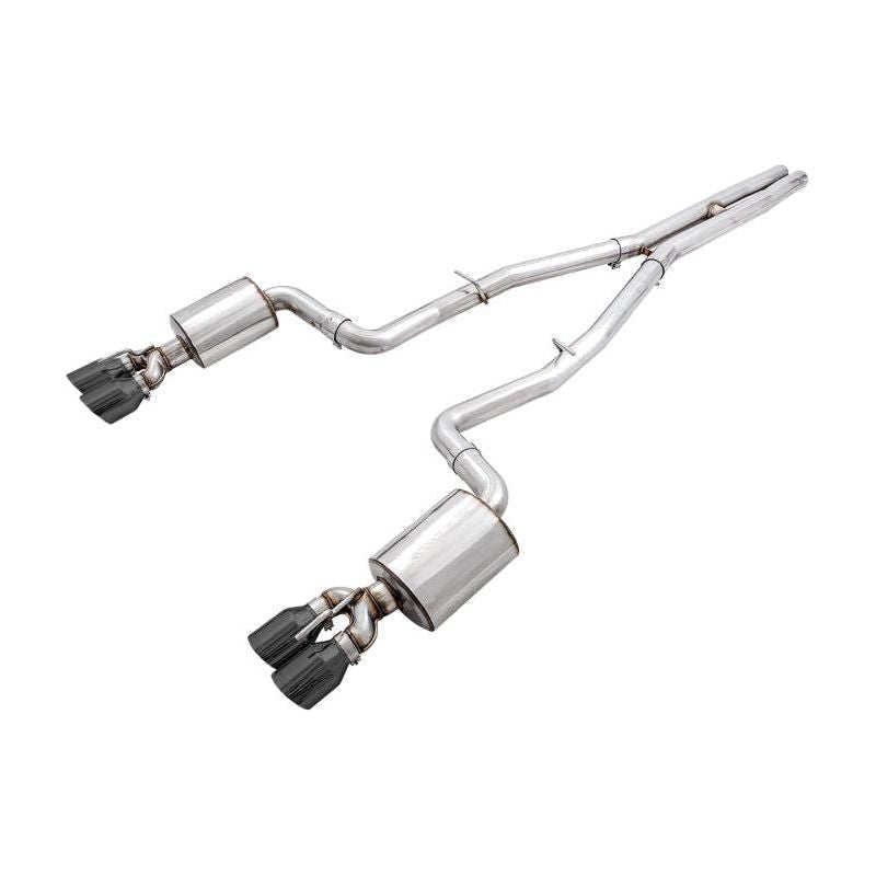 AWE Tuning 2015+ Dodge Challenger 6.4L/6.2L Non-Resonated Touring Edition Exhaust - Quad Black Tips