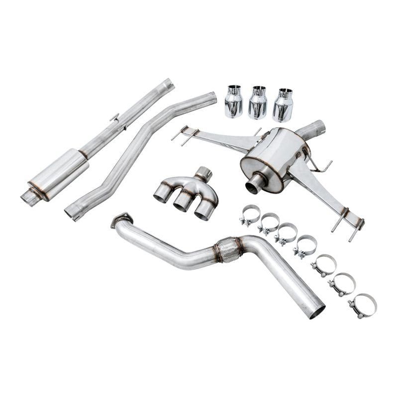AWE Tuning 2017+ Honda Civic Type R Touring Edition Exhaust w/Front & Mid Pipes - Chrome Silver Tips