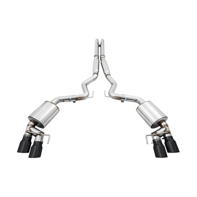 AWE Tuning 2018+ Ford Mustang GT (S550) Cat-back Exhaust - Touring Edition (Quad Diamond Black Tips)