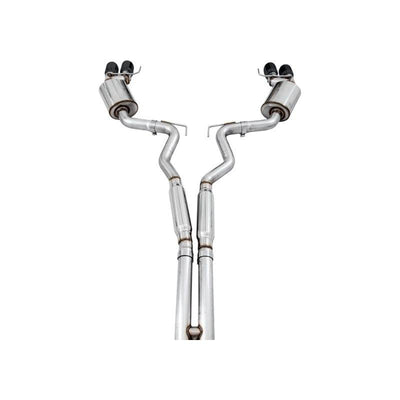 AWE Tuning 2018+ Ford Mustang GT (S550) Cat-back Exhaust - Touring Edition (Quad Diamond Black Tips)