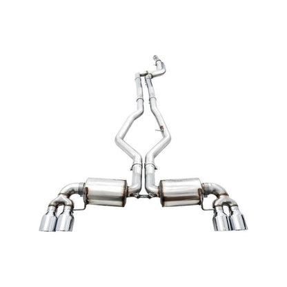 AWE Tuning 2019+ BMW M340i (G20) Non-Resonated Touring Edition Exhaust - Quad Chrome Silver Tips