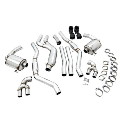 AWE Tuning 2019+ BMW M340i (G20) Resonated Touring Edition Exhaust - Quad Diamond Black Tips