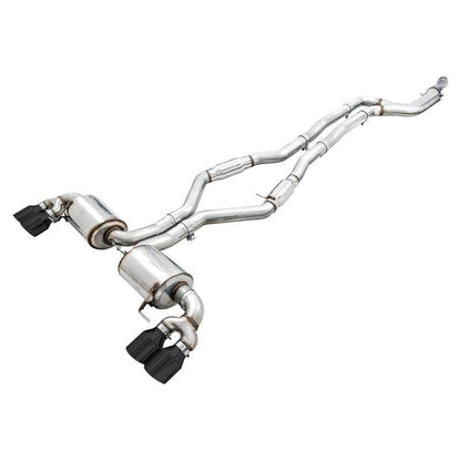 AWE Tuning 2019+ BMW M340i (G20) Resonated Touring Edition Exhaust - Quad Diamond Black Tips