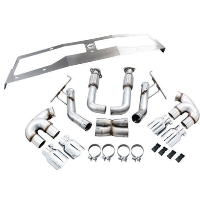 AWE Tuning 2020 Chevrolet Corvette (C8) Track Edition Exhaust - Quad Chrome Silver Tips