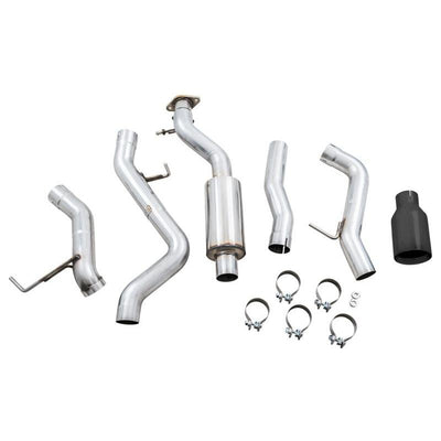 AWE Tuning 2021+ Ford Bronco 0FG Single Rear Exit Exhaust w/Diamond Black Tip & Bash Guard