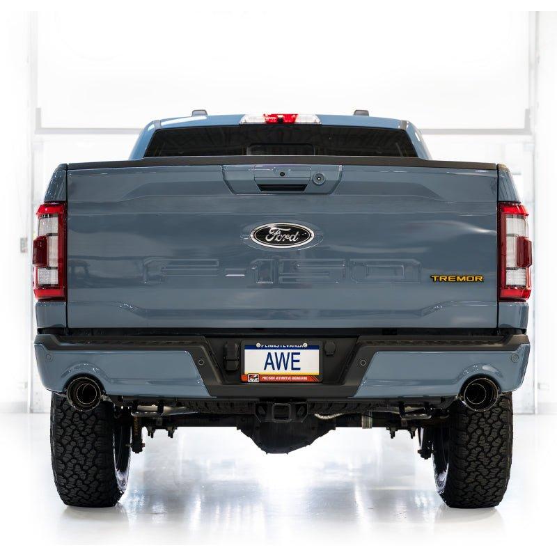 AWE Tuning 2021+ Ford F-150 Tremor (w/ Bumper Cutouts) 0FG Non-Resonated Catback -Diamond Black Tips