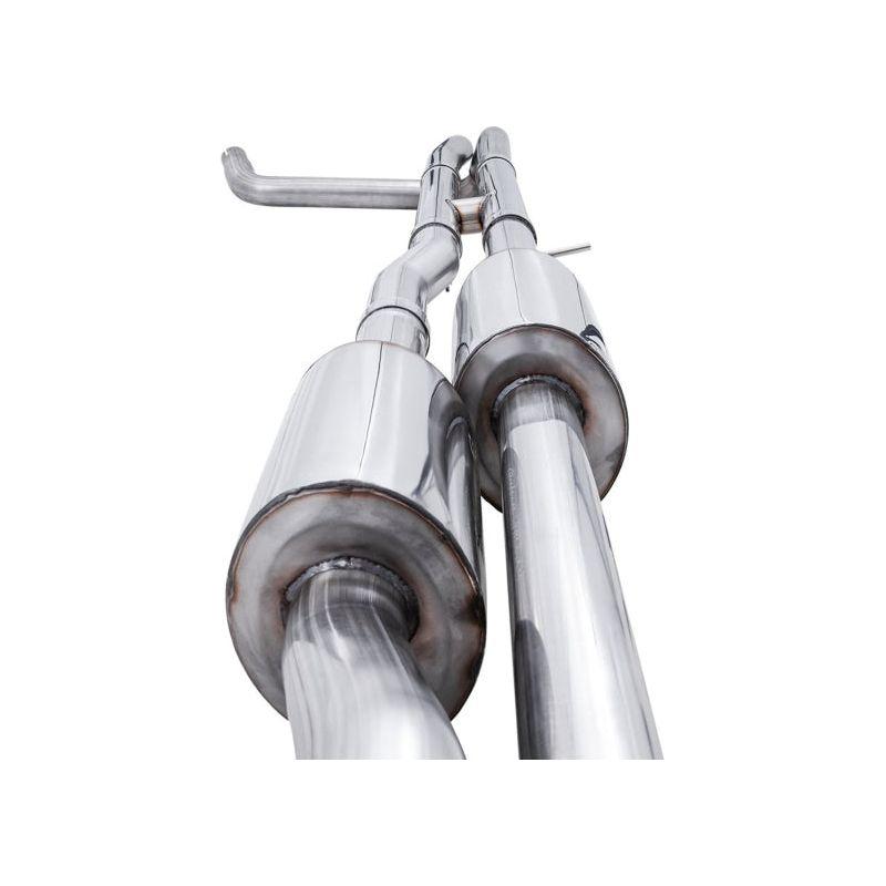 AWE Tuning 22-23 GMC Sierra 1500 AT4X 6.2L 0FG Catback Split Dual (Flat Bumper) - Bashguard(No Tips)