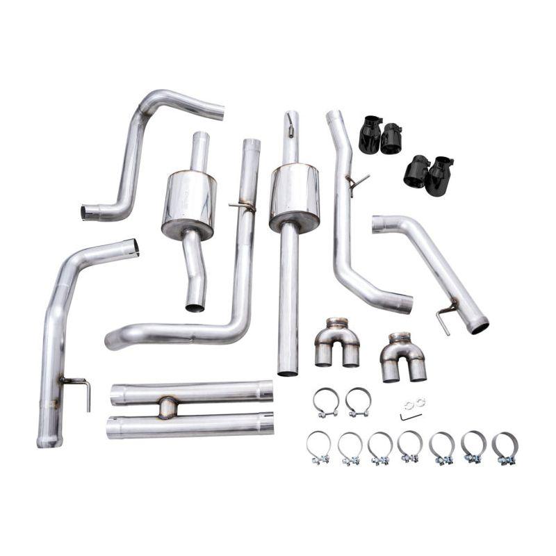 AWE Tuning 22-23 GMC Sierra 1500 AT4X 6.2L 0FG Catback Split Dual (Flat Bumper) - Diamond Black Tips