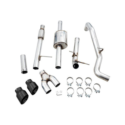AWE Tuning 4th Gen GM 1500 5.3L 0FG Catback Dual Side Exit (Flat Bumper) - Diamond Tips