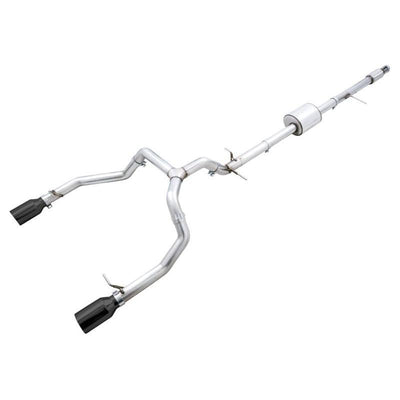 AWE Tuning 4th Gen GM 1500 5.3L 0FG Catback Dual Side Exit (Flat Bumper) - Diamond Tips