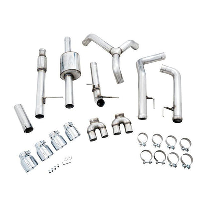 AWE Tuning 4th Gen GM 1500 5.3L 0FG Catback Split Rear Exit (w/ Bumper Cutouts) - Quad Chrome Tips