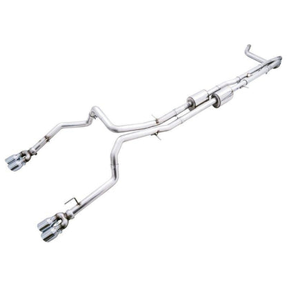 AWE Tuning 4th Gen GM 1500 6.2L 0FG Catback Split Rear Exit (w/ Bumper Cutouts) - Quad Chrome Tips