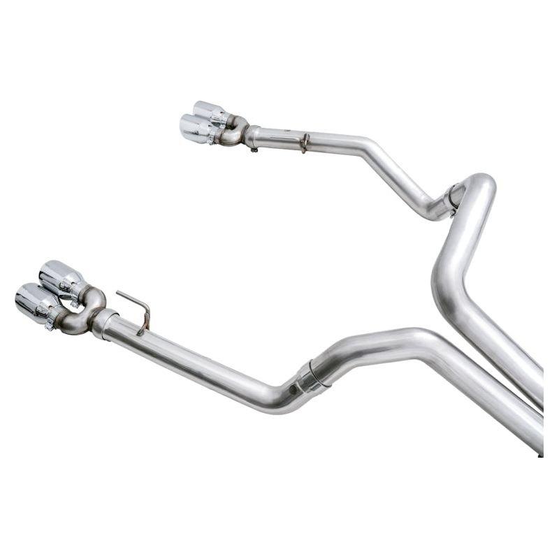 AWE Tuning 4th Gen GM 1500 6.2L 0FG Catback Split Rear Exit (w/ Bumper Cutouts) - Quad Chrome Tips