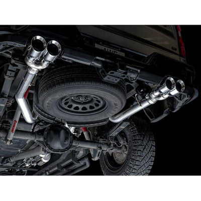 AWE Tuning 4th Gen GM 1500 6.2L 0FG Catback Split Rear Exit (w/ Bumper Cutouts) - Quad Chrome Tips