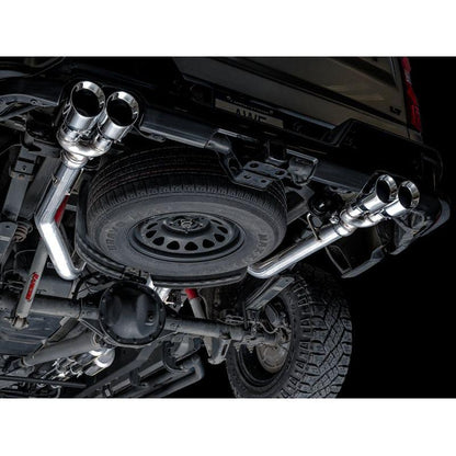 AWE Tuning 4th Gen GM 1500 6.2L 0FG Catback Split Rear Exit (w/ Bumper Cutouts) - Quad Chrome Tips