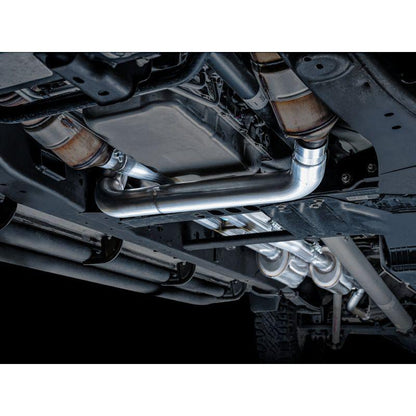 AWE Tuning 4th Gen GM 1500 6.2L 0FG Catback Split Rear Exit (w/ Bumper Cutouts) - Quad Chrome Tips