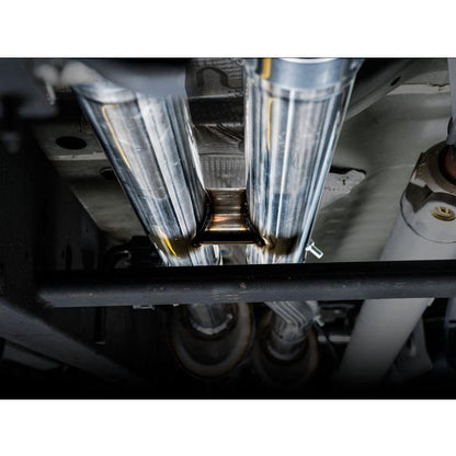 AWE Tuning 4th Gen GM 1500 6.2L 0FG Catback Split Rear Exit (w/ Bumper Cutouts) - Quad Chrome Tips