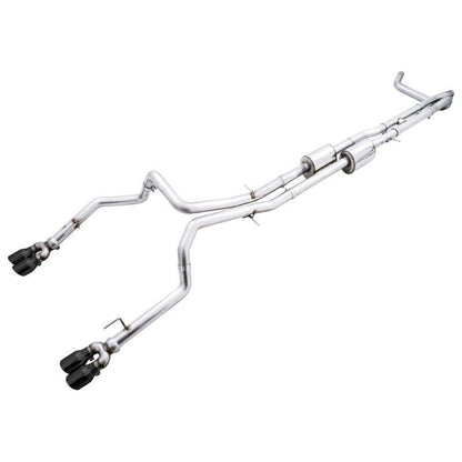 AWE Tuning 4th Gen GM 1500 6.2L 0FG Catback Split Rear Exit (w/ Bumper Cutouts) - Quad Diamond Tips