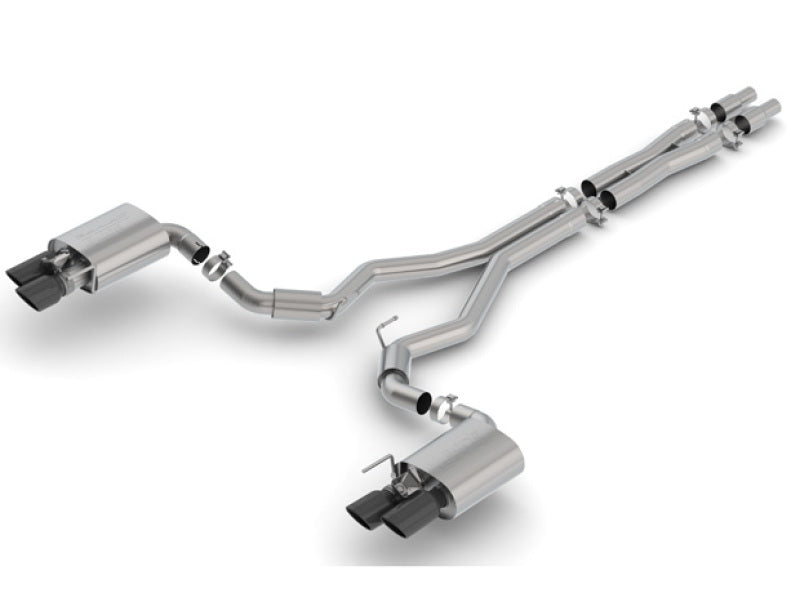 Borla 2018 Ford Mustang GT 5.0L AT/MT 3in S-Type Catback Exhaust Black Chrome Tips w/ Valves 140742BC