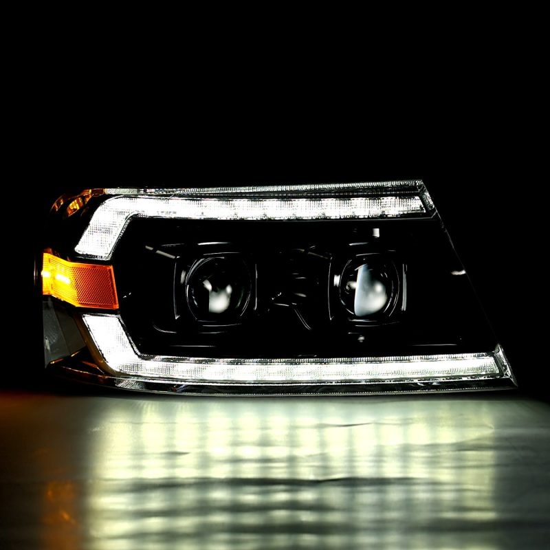 AlphaRex 04-08 Ford F150 / 06-08 Lincoln Mark LT LUXX-Series LED Projector Headlights Alpha-Black