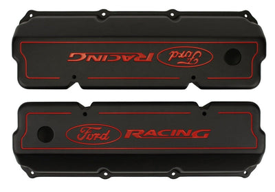 Ford 351C Aluminum Valve Cover Set - Black Finish FRDM6582-Z351B