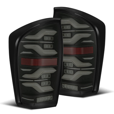AlphaRex 16-21 Toyota TacomaLUXX LED Taillights Blk w/Activ Light/Seq Signal 680090 *Discontinued