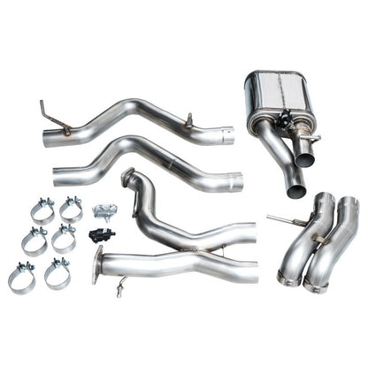 AWE Tuning 22-24 Ford Bronco Raptor 4WD Dual BashGuards Cat-Back SwitchPath Exhaust (No Tips)