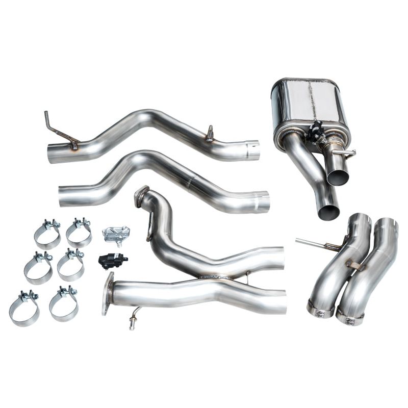 AWE Tuning 22-24 Ford Bronco Raptor 4WD Dual BashGuards Cat-Back SwitchPath Exhaust (No Tips)