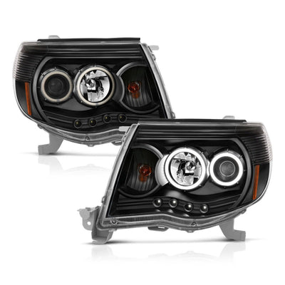 Anzo 2005-2011 Toyota Tacoma Projector Headlights w/ Halo Black