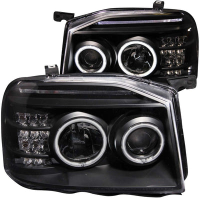 Anzo 2001-2004 Nissan Frontier Projector Headlights w/ Halo Black (CCFL)