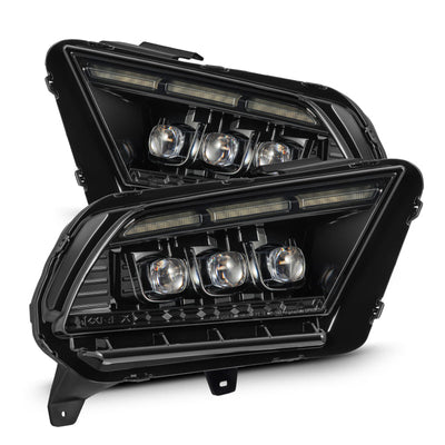 AlphaRex 13-14 Ford Mustang NOVA LED Proj Headlights Alpha-Blk w/Actv Light & Seq.Sig / SB DRL 880488 *Discontinued