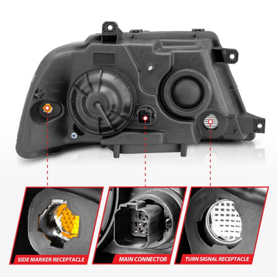 Anzo 2003-2006 Lincoln Navigator Crystal Headlights Black